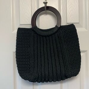 Black Crochet Satchel Bag